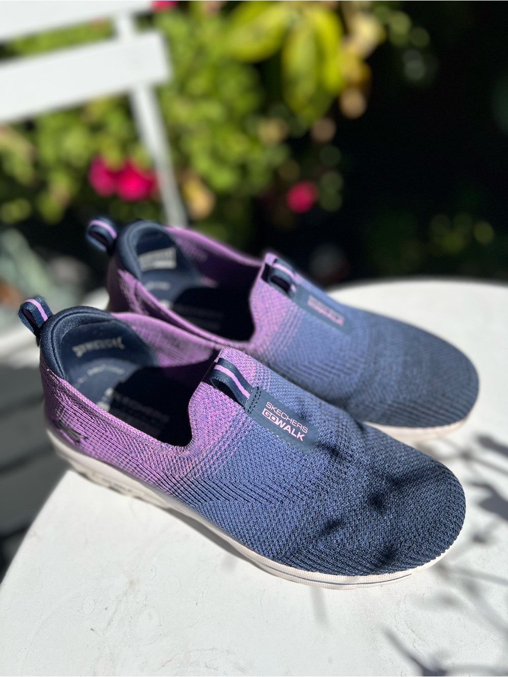 Skechers Women GoWalk Sneakers in Navy and Purple